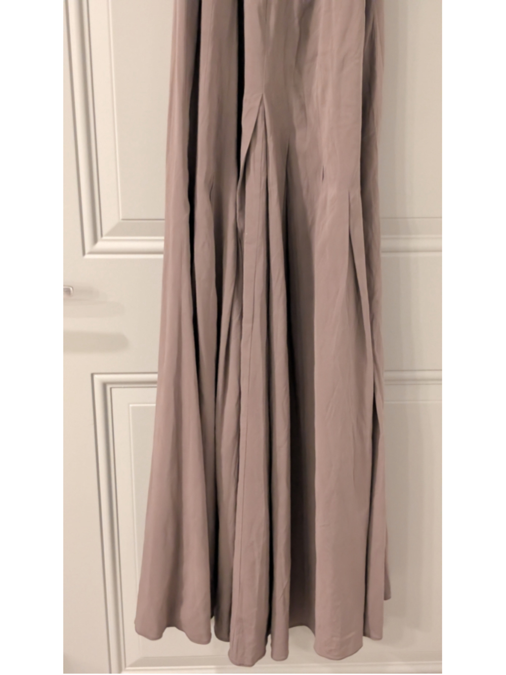 Nicole Miller Collection Silk Leather Strappy Back Maxi Evening Gown Size 6 - Picture 5 of 15